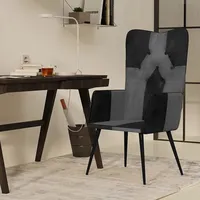 atpūtas krēsls, melns ar pelēku, dabīgā āda