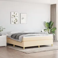 atsperu gulta ar matraci, krēmkrāsas, 180X200 cm, audums