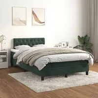 atsperu gulta ar matraci, tumši zaļš samts, 120X200 cm