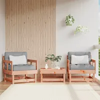 dārza krēsli ar matračiem, 2 gab., Duglasa egles masīvkoks