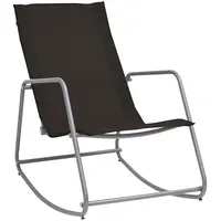 dārza šūpuļkrēsls, melns, 95X54X85 cm, tekstilēns