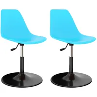 grozāmi virtuves krēsli, 2 gab., zila plastmasa