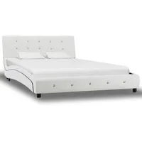 gultas rāmis, 120X200 cm, balta mākslīgā āda