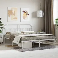 gultas rāmis ar galvgali, balts metāls, 180X200 cm