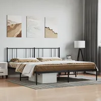 gultas rāmis ar galvgali, melns metāls, 180X200 cm