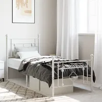 gultas rāmis ar galvgali un kājgali, balts metāls, 75X190 cm