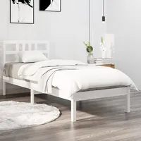 gultas rāmis, balts, masīvkoks, 75X190 cm, 2Ft6, vienvietīgs