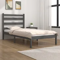 gultas rāmis, pelēks, priedes masīvkoks, 90X200 cm