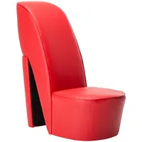 krēsls, augstpapēžu kurpes dizains, sarkana mākslīgā āda