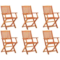 saliekami dārza krēsli, 6 gab., eikalipta masīvkoks