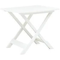 saliekams dārza galds, balts, 79X72X70 cm, plastmasa