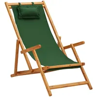 saliekams pludmales krēsls, eikalipta masīvkoks, zaļš audums