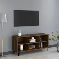 Tv plaukts ar metāla kājām, ozolkoka krāsa, 103,5X30X50 cm