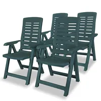 atgāžami dārza krēsli, 4 gab., plastmasa, zaļi