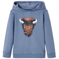 Bērnu džemperis ar kapuci, nevienmērīgi zils, 140