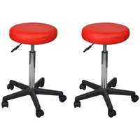 biroja krēsli, 2 gab., sarkani, 35,5X84 cm, mākslīgā āda