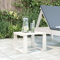 dārza galds, balts, 40X38X28,5 cm, priedes masīvkoks
