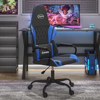 datorspēļu krēsls, melna un zila mākslīgā āda
