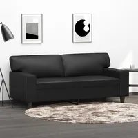 divvietīgs dīvāns, melns, 140 cm, mākslīgā āda