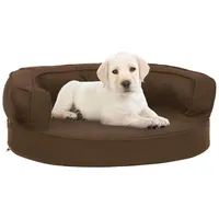 ergonomiska suņu gulta, 60X42 cm, lina dizains, brūna
