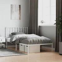 gultas rāmis ar galvgali, balts metāls, 100X200 cm