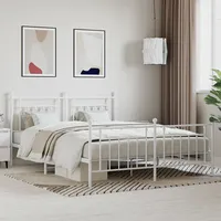 gultas rāmis ar galvgali un kājgali, balts metāls, 180X200 cm