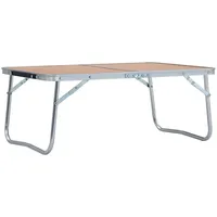 saliekams kempinga galds, brūns alumīnijs, 60X40 cm
