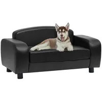 suņu dīvāns, melns, 80X50X40 cm, mākslīgā āda