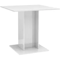 virtuves galds, 80X80X75 cm, spīdīga balts, skaidu plāksne