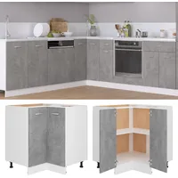 virtuves stūra skapītis, betona pelēks, 75,5X75,5X81,5 cm