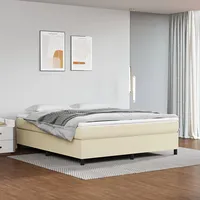 atsperu gultas rāmis, krēmkrāsas, 160X200 cm, mākslīgā āda
