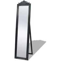 baroka stila grīdas spogulis, 160X40 cm, melns