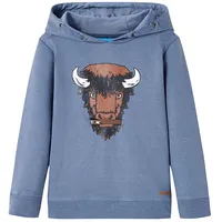 Bērnu džemperis ar kapuci, nevienmērīgi zils, 128