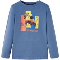 Bērnu T-Krekls ar garām piedurknēm, raibi zils, 92