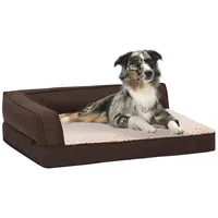 ergonomiska suņu gulta, 60X42 cm, lina dizains, brūna