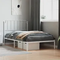 gultas rāmis ar galvgali, balts metāls, 107X203 cm