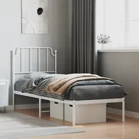 gultas rāmis ar galvgali, balts metāls, 75X190 cm