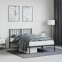 gultas rāmis ar galvgali, melns metāls, 120X200 cm