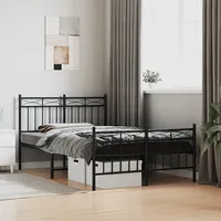 gultas rāmis ar galvgali un kājgali, melns metāls, 120X200 cm