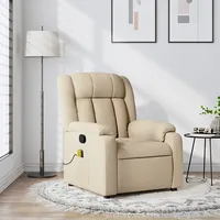 masāžas krēsls, atgāžams, krēmkrāsas audums