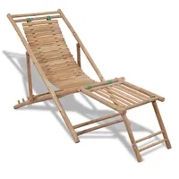 pludmales krēsls ar kāju balstu, bambuss