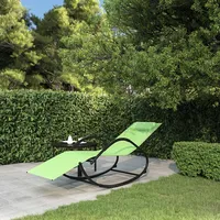 sauļošanās šūpuļkrēsls, zaļš, tērauds un tekstilēns