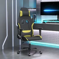 datorspēļu krēsls, melns un gaiši zaļš audums
