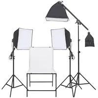 fotostudijas gaismu komplekts ar galdu