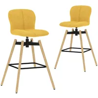 grozāmi bāra krēsli, 2 gab., dzeltens audums