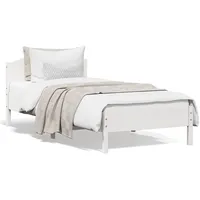 gultas rāmis ar galvgali, balts, priedes masīvkoks, 90X200 cm
