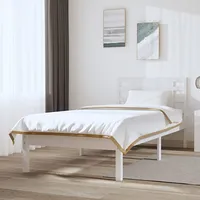 gultas rāmis, balts, priedes masīvkoks, 90X200 cm