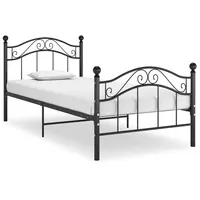 gultas rāmis, melns, 90X200 cm, metāls