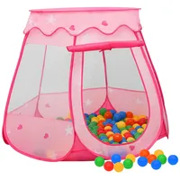 rotaļu telts ar 250 bumbiņām, rozā, 102X102X82 cm