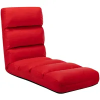 salokāms grīdas krēsls, sarkana mākslīgā āda